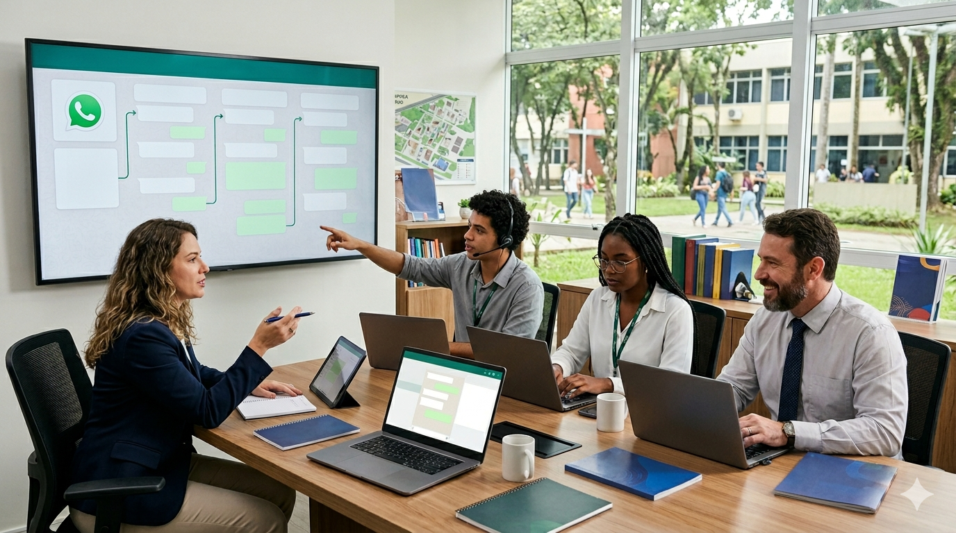 Operação de educação superior com jornada digital de cobrança