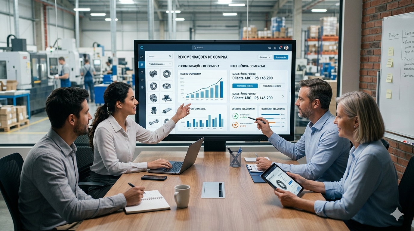 Operação industrial com portal B2B de alta relevância comercial